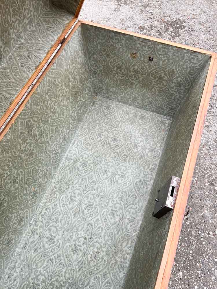 Antike Biedermeier Truhe in Esche – Bild 3